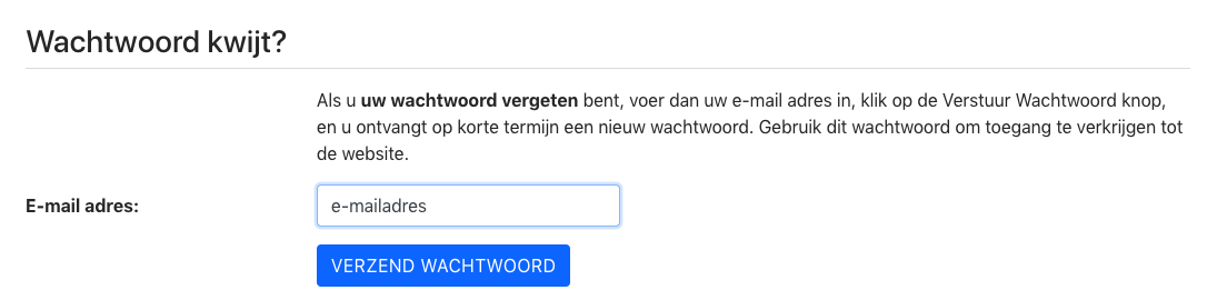cb wachtwoord vergeten